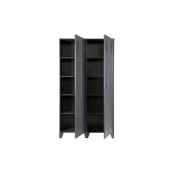 WOOOD Stijn Kledingkast 2-Deurs - Grenen - Staal Grijs - 103x187x40 Best