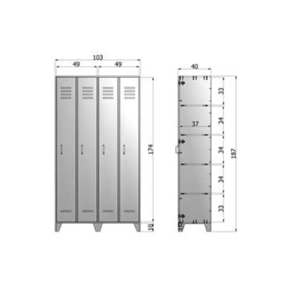 WOOOD Stijn Kledingkast 2-Deurs - Grenen - Staal Grijs - 103x187x40 Best