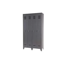 WOOOD Stijn Kledingkast 2-Deurs - Grenen - Staal Grijs - 103x187x40 Best