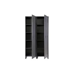 WOOOD Stijn Kledingkast 2-Deurs - Grenen - Staal Grijs - 103x187x40 Best