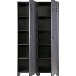 WOOOD Stijn Kledingkast 2-Deurs - Grenen - Staal Grijs - 103x187x40 Best