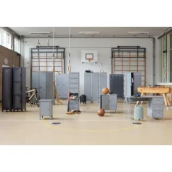 WOOOD Stijn Kledingkast 2-Deurs - Grenen - Staal Grijs - 103x187x40 Best