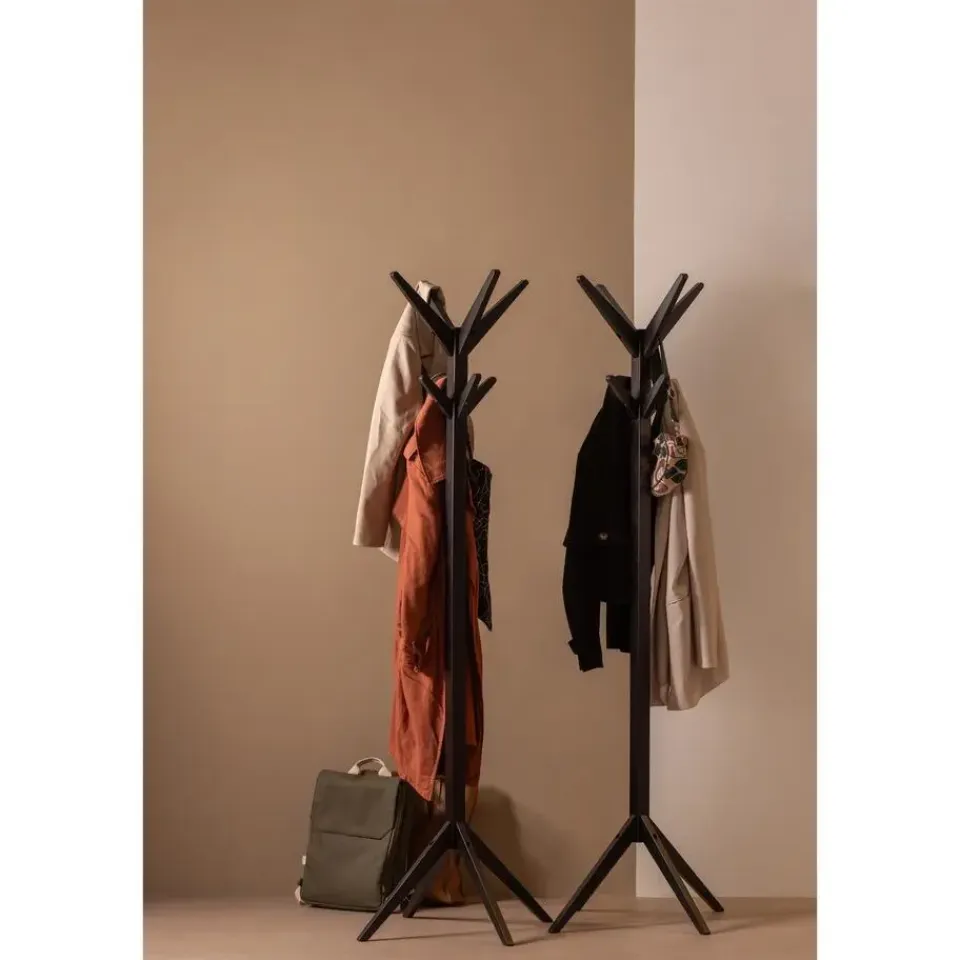 WOOOD Studio Staande Kapstok - Berken - Zwart - 178x45x45 New