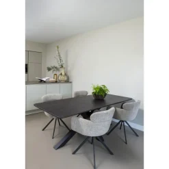 WOOOD Tablo Kruispoot - Metaal - Zwart - 72x159x77 New