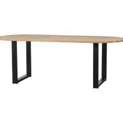 WOOOD Tablo Tafel Ovaal met U-Poot - Eiken/Metaal - 75x220x90 Online