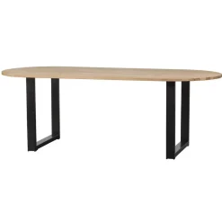 WOOOD Tablo Tafel Ovaal met U-Poot - Eiken/Metaal - 75x220x90 Online