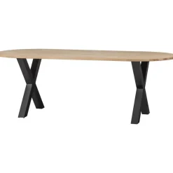 WOOOD Tablo Tafel Ovaal met Alkmaar Poot - Eiken/Metaal - 75x220x90 Online