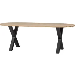 WOOOD Tablo Tafel Ovaal met Alkmaar Poot - Eiken/Metaal - 75x220x90 Online