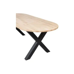 WOOOD Tablo Tafel Ovaal met Alkmaar Poot - Eiken/Metaal - 75x220x90 Online