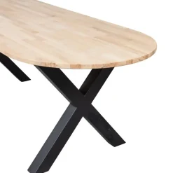 WOOOD Tablo Tafel Ovaal met Alkmaar Poot - Eiken/Metaal - 75x220x90 Online