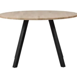 WOOOD Tablo Tafel Rond met 2-Standen Poot - Eiken/Metaal - 75x120x120 Outlet