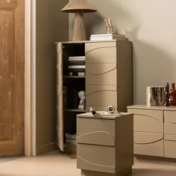 WOOOD Teo Kast - Grenenhout - Mud - 116x72x35 Best