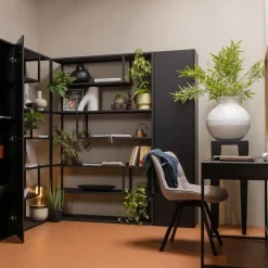 WOOOD Teun Opbergkast - Grenen - Diepzwart - 188x44x35 Best