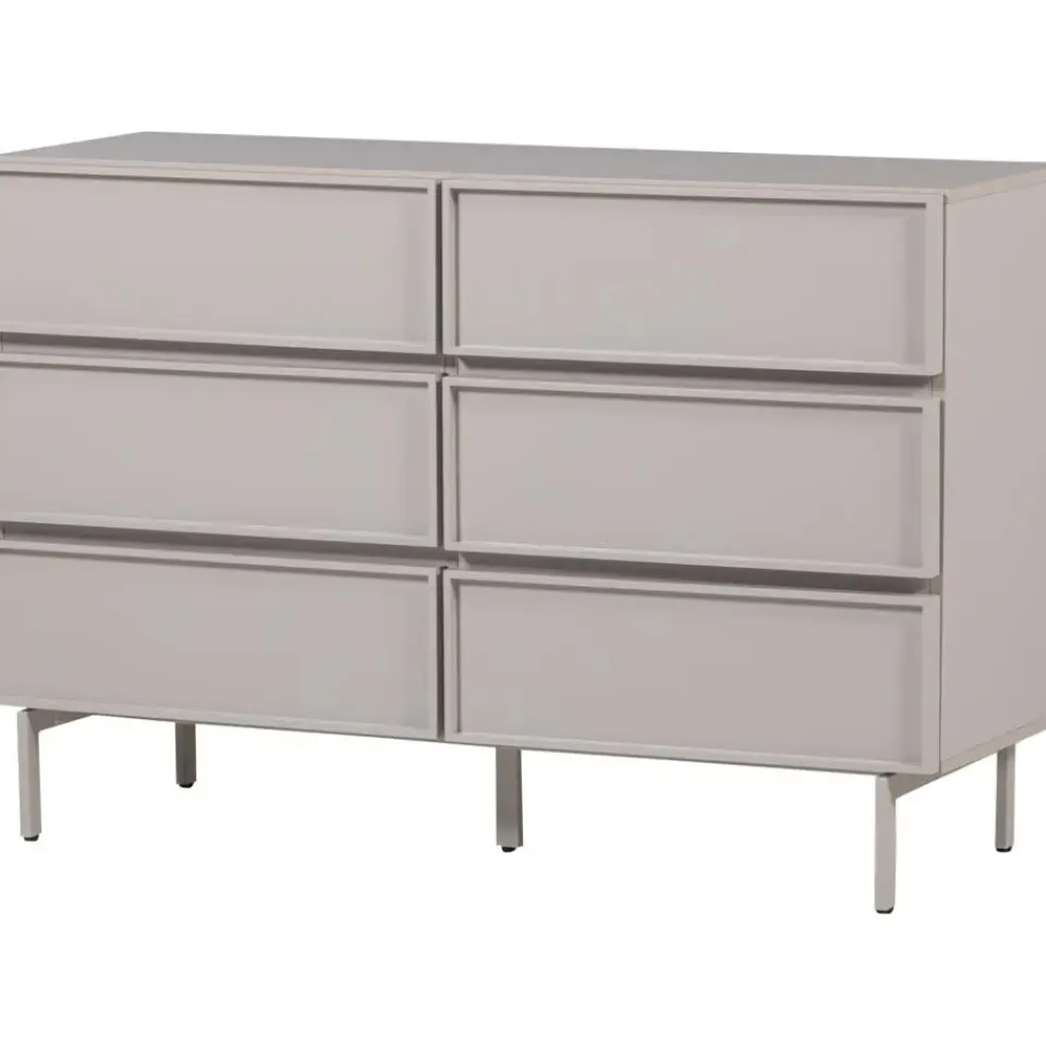 WOOOD Tours Ladekast 6 Lades - Melamine/ MDF - Zand - 80x120x42