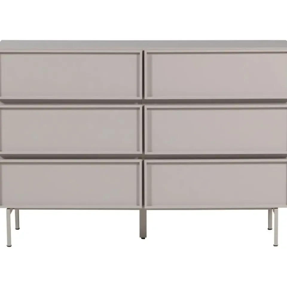 WOOOD Tours Ladekast 6 Lades - Melamine/ MDF - Zand - 80x120x42