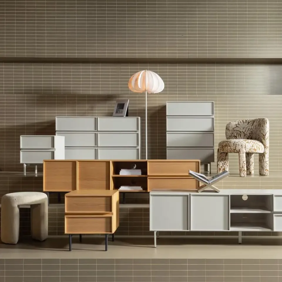 WOOOD Tours Ladekast 6 Lades - Melamine/ MDF - Zand - 80x120x42