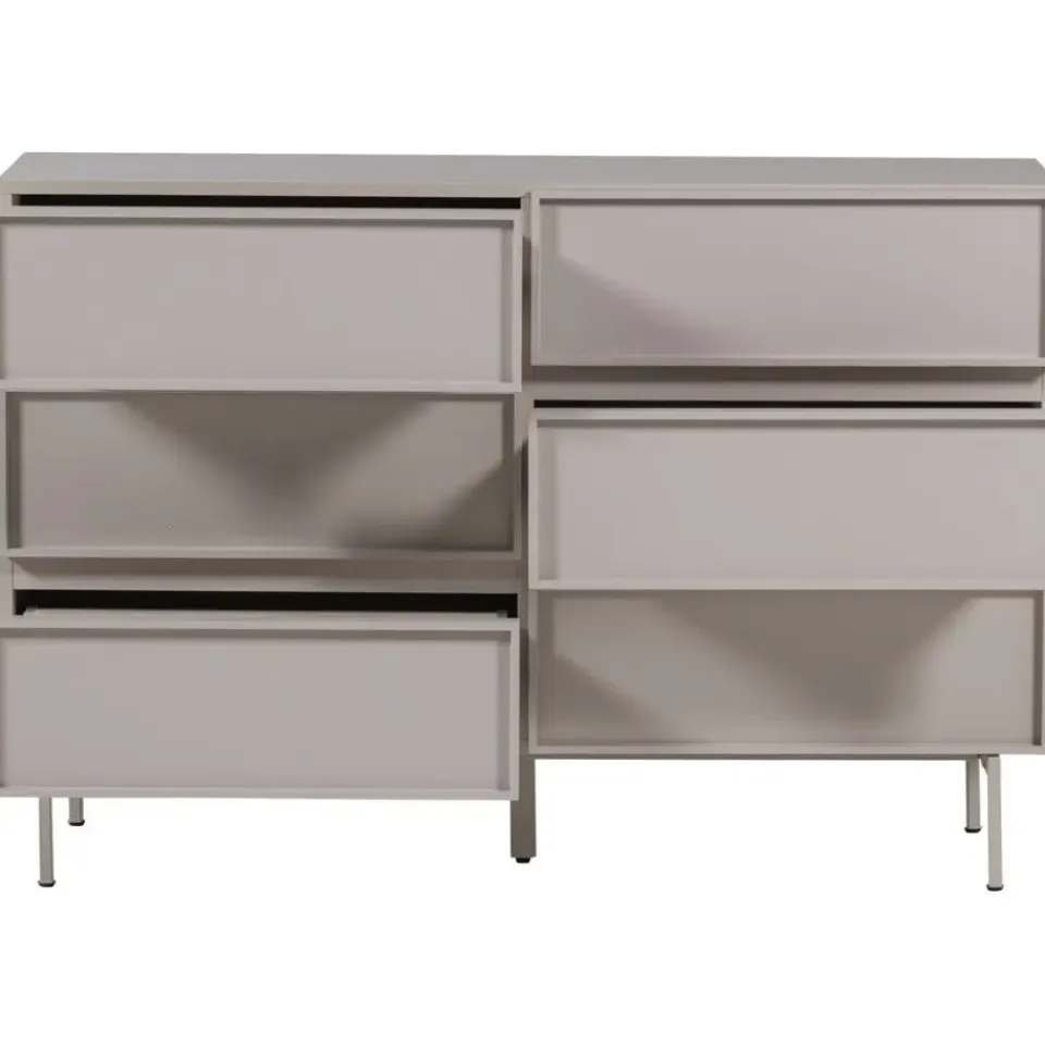 WOOOD Tours Ladekast 6 Lades - Melamine/ MDF - Zand - 80x120x42