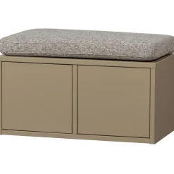 WOOOD Turner Opbergbank Incl. Kussen- Grenen - Mud - 47x80x44 Clearance