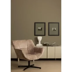 WOOOD Wibo Draaifauteuil - Chenille - Taupe - 94x71x83 Clearance
