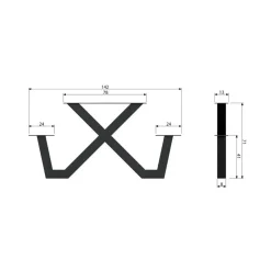WOOOD X-Poot Picknick Buiten Tablo - Metaal - Zwart - 70x142x13 Hot