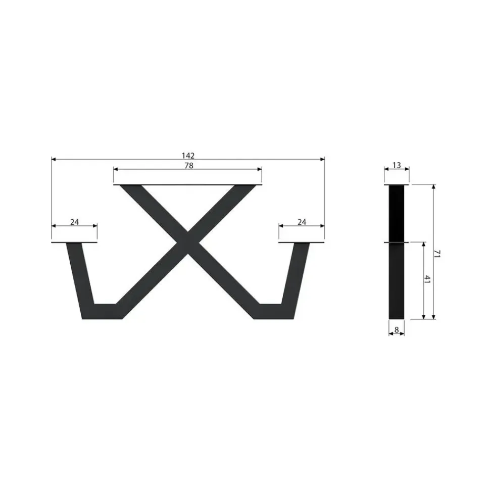 WOOOD X-Poot Picknick Buiten Tablo - Metaal - Zwart - 70x142x13 Hot