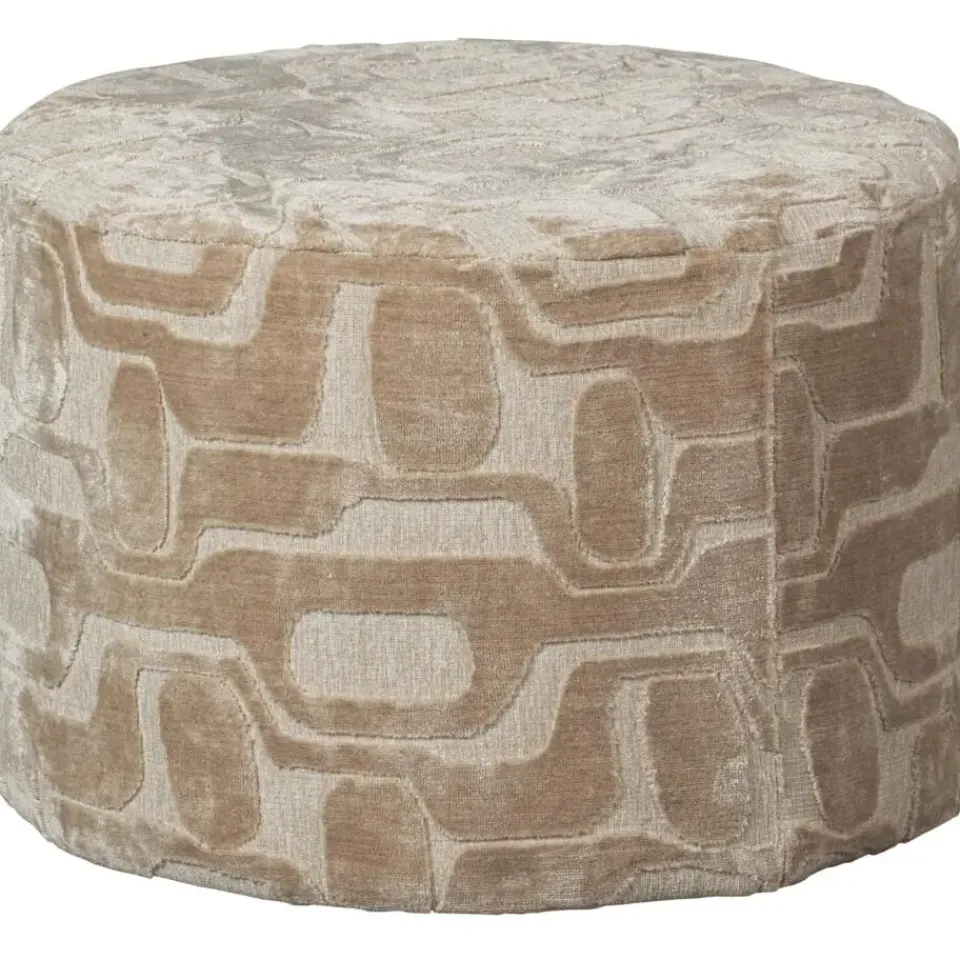 WOOOD Yago Poef - Polyester - Naturel - 43x60x60 Online