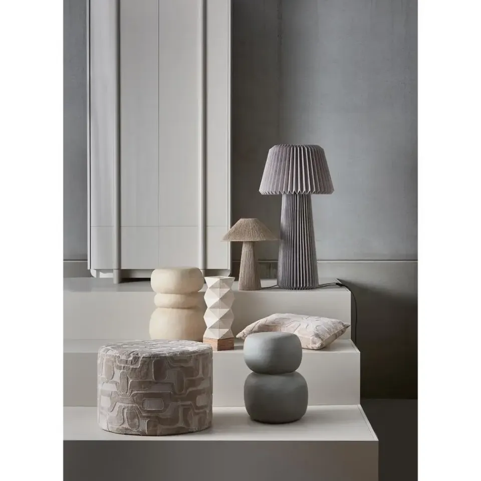 WOOOD Yago Poef - Polyester - Naturel - 43x60x60 Online