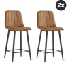 HomeMixx 2x Barkruk Jax - Microleder Cognac (Set van 2) Online