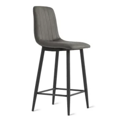 HomeMixx 2x Barkruk Jax - Microleder Antraciet (Set van 2) Best