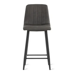 HomeMixx 2x Barkruk Jax - Microleder Antraciet (Set van 2) Best