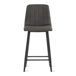 HomeMixx 2x Barkruk Jax - Microleder Antraciet (Set van 2) Best