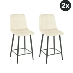 HomeMixx 2x Barkruk Jax - Velvet Taupe (Set van 2) Discount