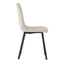 HomeMixx 2x Eetkamerstoel Minsk Fluweel Beige New