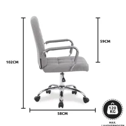 Xairo Milaan - Bureaustoel - Stof - Grijs Clearance