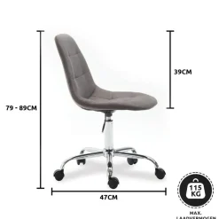 Xairo Rome - Bureaustoel - Stof - Donkergrijs New