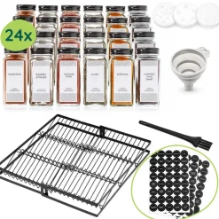 XIVADA Kruidenrek met 24 potjes - Organizer lade liggend - Met labels Sale