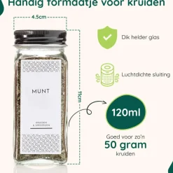 XIVADA Staand kruidenrek met 24 kruidenpotjes - 240 kruidenlabels New