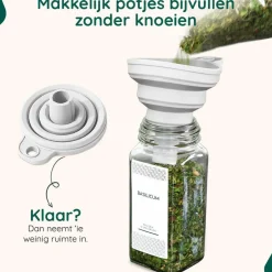 XIVADA Staand kruidenrek met 24 kruidenpotjes - 240 kruidenlabels New