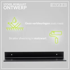 XIVADA Wandrek Rosa - Industrieel - Aluminium - Boren - Zwart - 60 cm Outlet