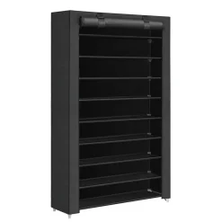 Merkloos XXL Extra Groot Schoenenrek met 10 Niveaus - tot 54 Paar Schoenen - Zwart Best