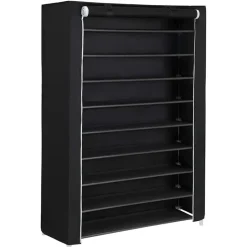Merkloos XXL Extra Groot Schoenenrek met 10 Niveaus - tot 54 Paar Schoenen - Zwart Best