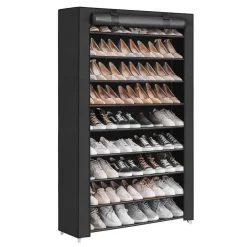 Merkloos XXL Extra Groot Schoenenrek met 10 Niveaus - tot 54 Paar Schoenen - Zwart Best