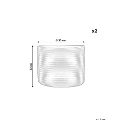 Beliani YERKOY - Mand set van 2 - Beige - Katoen Best