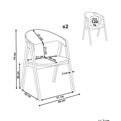 Beliani YUBA - Eetkamerstoel set van 2 - Donkerhout/Groen - Fluweel Sale