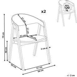 Beliani YUBA - Eetkamerstoel set van 2 - Donkerhout/Groen - Fluweel Sale