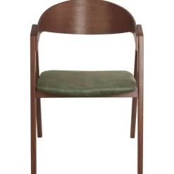 Beliani YUBA - Eetkamerstoel set van 2 - Donkerhout/Groen - Fluweel Sale