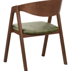 Beliani YUBA - Eetkamerstoel set van 2 - Donkerhout/Groen - Fluweel Sale