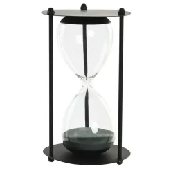 Merkloos Zandloper cilinder - deco of tijdsmeting - 1,5 minuten - zwart Discount