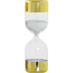 Merkloos Zandloper cilinder - decoratie of tijdsmeting - 15 minuten - wit New