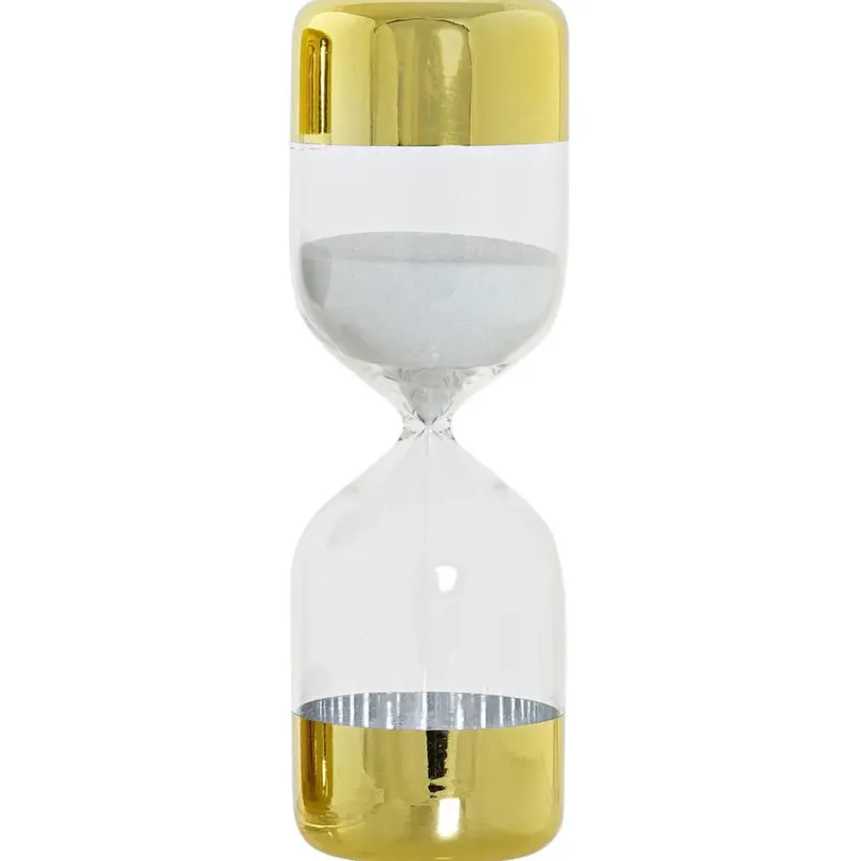 Merkloos Zandloper cilinder - decoratie of tijdsmeting - 15 minuten - wit New